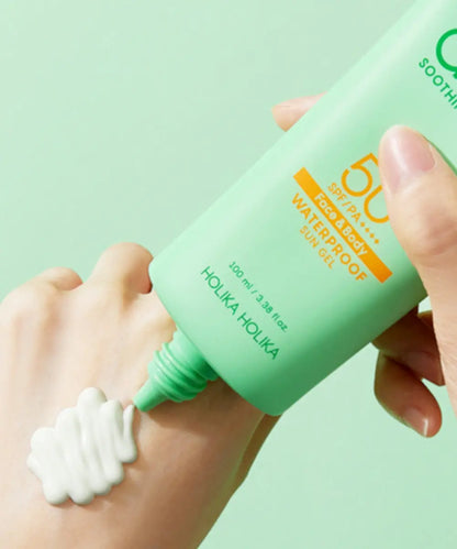 Aloe Soothing Essence Waterproof Sun Gel [face & body] SPF 50+/ PA ++++ HOLIKA HOLIKA