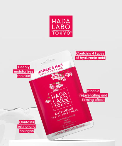 Anti-Aging Sheet Mask (Red Line) HADA LABO TOKYO