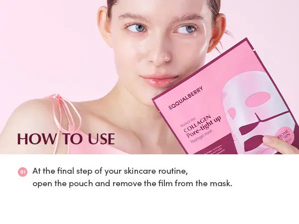 Masque hydrogel raffermissant pour les pores au collagène EQQUALBERRY
